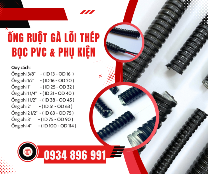 Ống Kẽm Bọc Thép Phi 45 & Đầu Nối Chính Hãng – Có Hàng Bình Dương, Cần Thơ, Long An