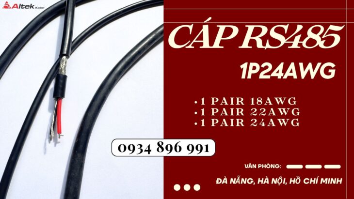 CÁP TÍN HIỆU RS485 1 PAIR 18, 22, 24 AWG ĐÀ NẴNG, HÀ NỘI, HỒ CHÍ MINH.