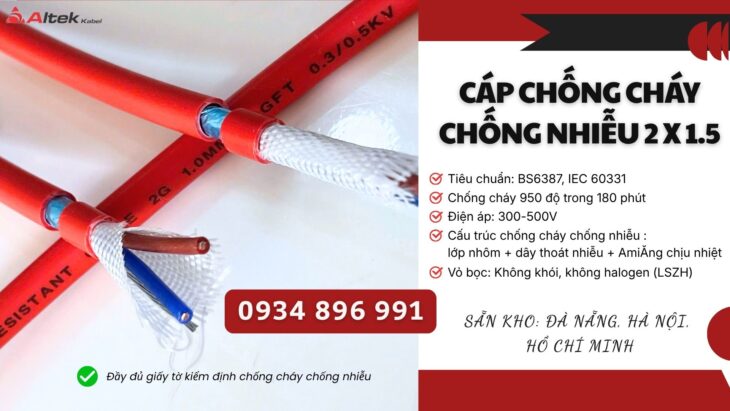 Cáp Chống Cháy Chống Nhiễu 2×0.75 Mm2 Sẵn Đà Nẵng, Hồ Chí Minh, Hà Nội