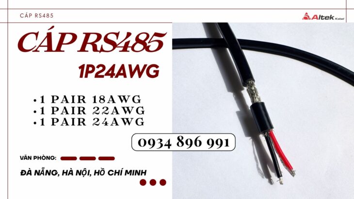 CÁP TÍN HIỆU RS485 1 PAIR 18, 22, 24 AWG ĐÀ NẴNG, HÀ NỘI, HỒ CHÍ MINH.