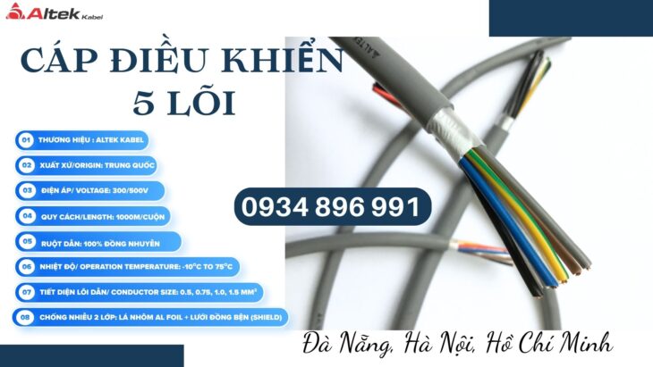 Cáp Điều Khiển Không Chống Nhiễu 5 Lõi Hà Nội – Hồ Chí Minh Giao Ngay