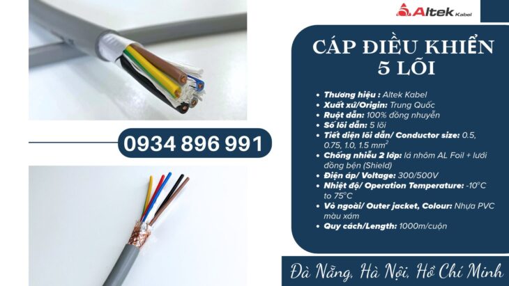 Cáp Điều Khiển Không Chống Nhiễu 5 Lõi Hà Nội – Hồ Chí Minh Giao Ngay