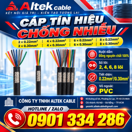 Cáp Tín Hiệu Chống Nhiễu 2×0.22mm² Ruột Đồng ALTEK KABEL