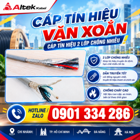 Cáp Tín Hiệu Vặn Xoắn 2 Lớp Chống Nhiễu 16–22 AWG, 1-4 Pair ALTEK KABEL